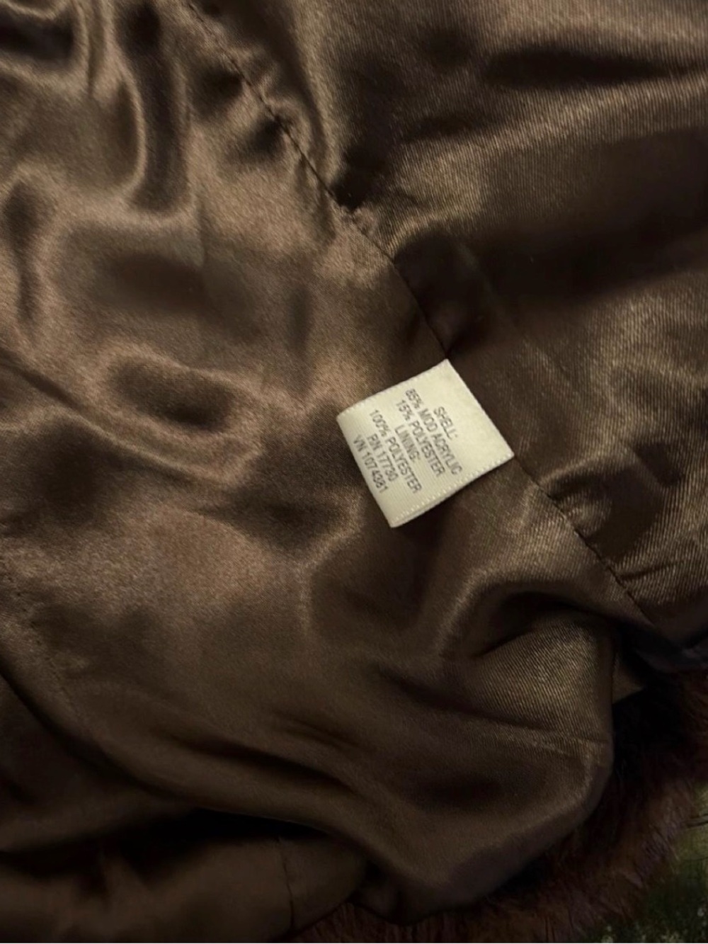 Vintage 2000s Brown Faux Fur Cropped Jacket /never worn - Picture 4 of 7
